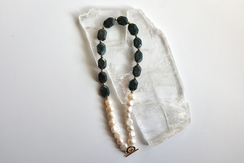 Azurea - Apatite & Freshwater Pearl Necklace