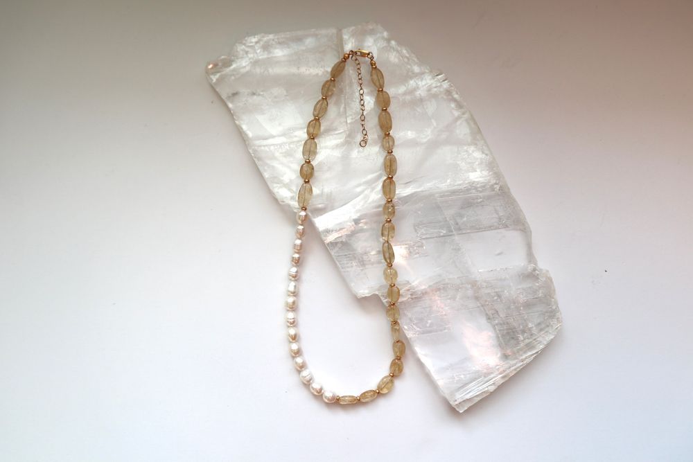 Dawn - Citrine and Pearl Necklace
