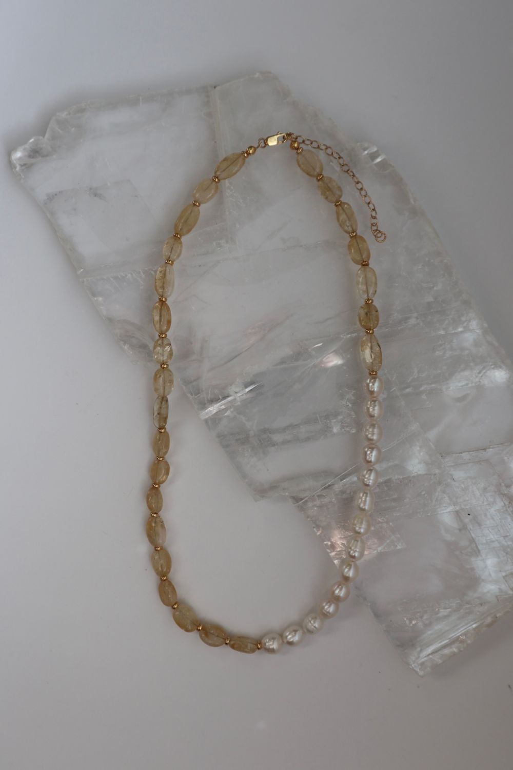 Dawn - Citrine and Pearl Necklace