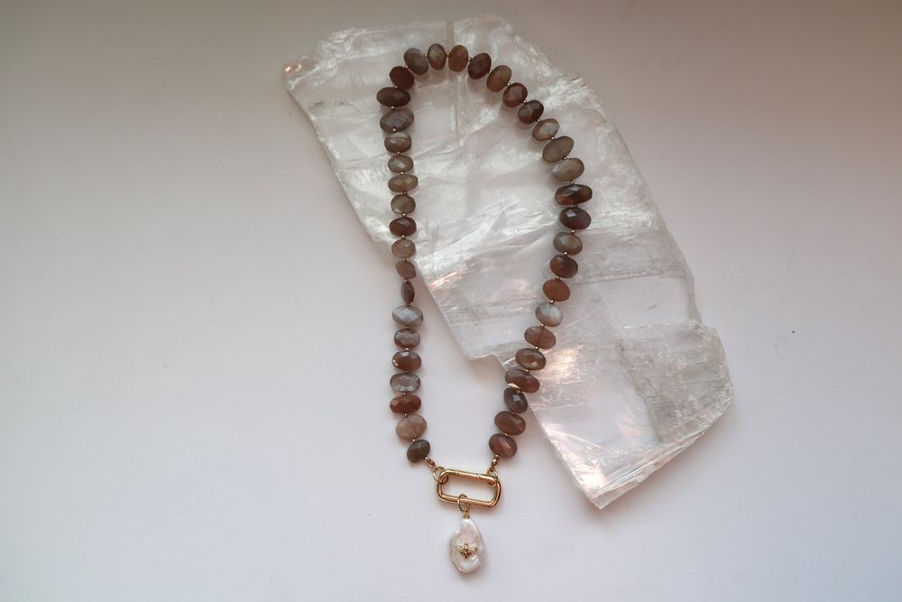 Lucent - Peach Moonstone Necklace